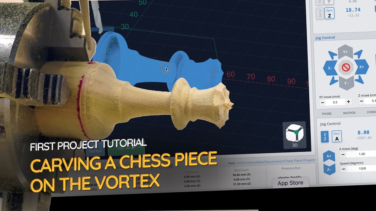 First Vortex Rotary Axis Project: Crafting a Chess Piece